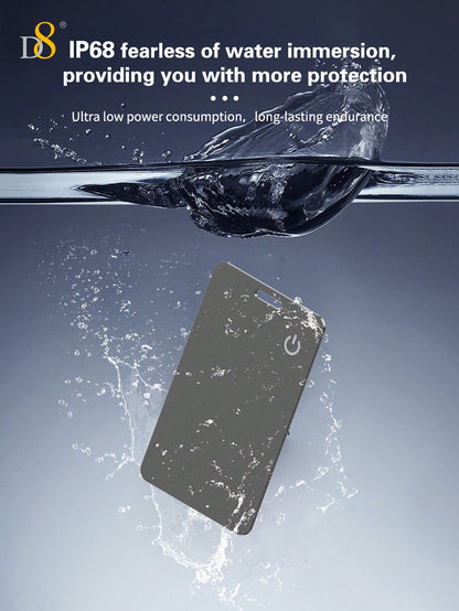 D8 Wallet Tracker Card – Apple MFi Certified, Wireless Charging, IP67 Waterproof