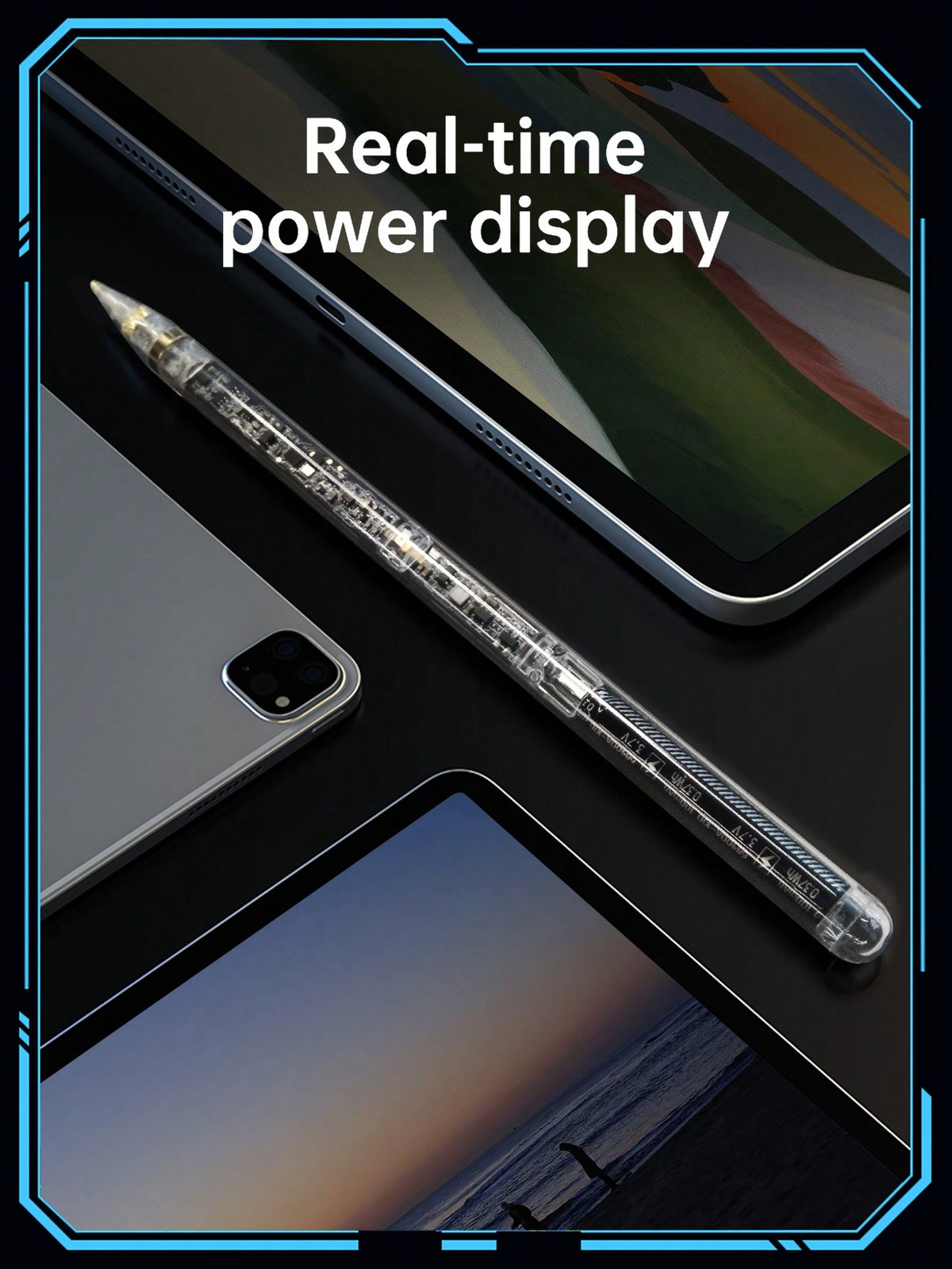 D8 Transparent iPad Stylus Pen – Magnetic Charging, Tilt Sensitivity, Palm Rejection