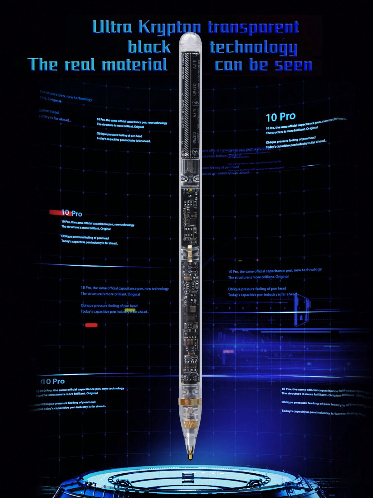 D8 Transparent iPad Stylus Pen – Magnetic Charging, Tilt Sensitivity, Palm Rejection