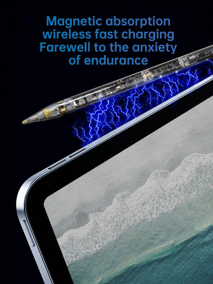 D8 Transparent iPad Stylus Pen – Magnetic Charging, Tilt Sensitivity, Palm Rejection