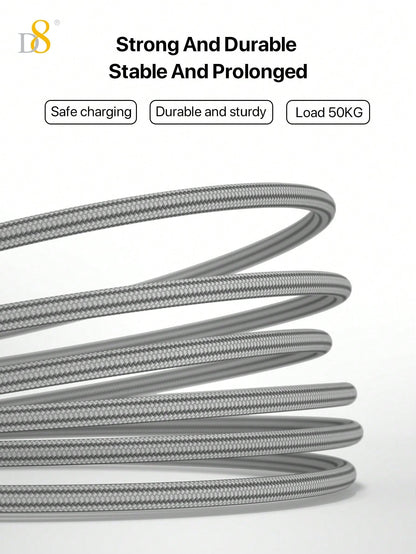 D8 3.3ft Premium Nylon USB-A to Lightning Cable, MFi Certified iPhone Charger