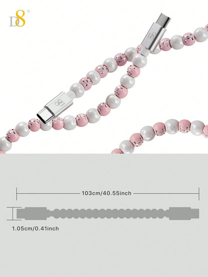 D8 USB-C to Type-C Cable – 60W Fast Charging, 3.3ft Braided for iPhone 15, iPad Pro, Galaxy