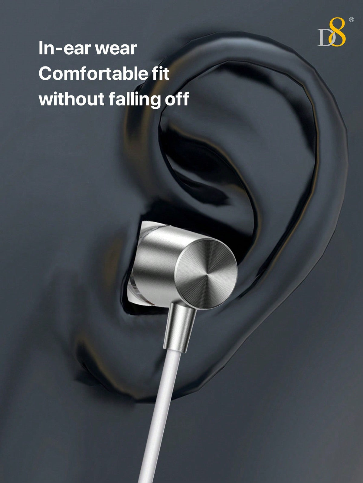 D8 USB Type-C In-Ear Headphones – Mic & Volume Control for iPhone, Galaxy