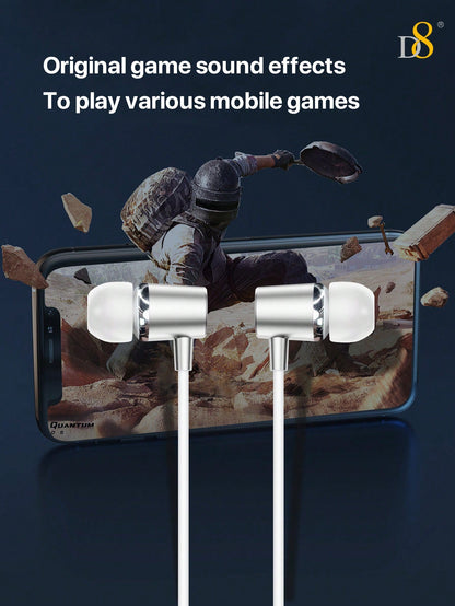 D8 USB Type-C In-Ear Headphones – Mic & Volume Control for iPhone, iPad, Galaxy