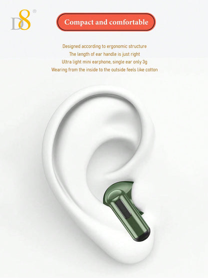 D8 Wireless Earbuds, Bass Stereo, LED Display, Mic, Button Control, Removable