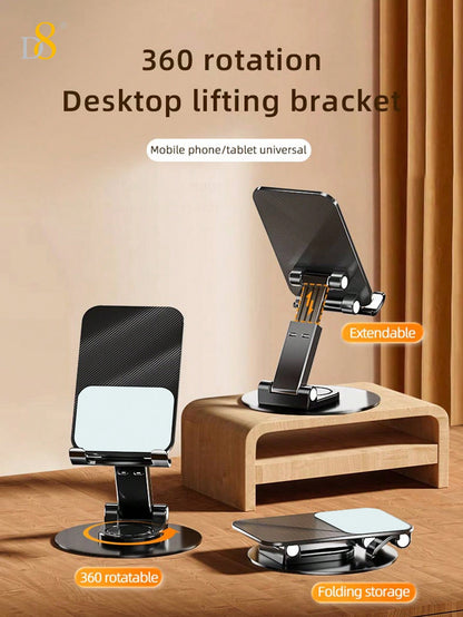 D8 360° Dual Folding Phone & Tablet Stand – Adjustable, Foldable Desktop Holder