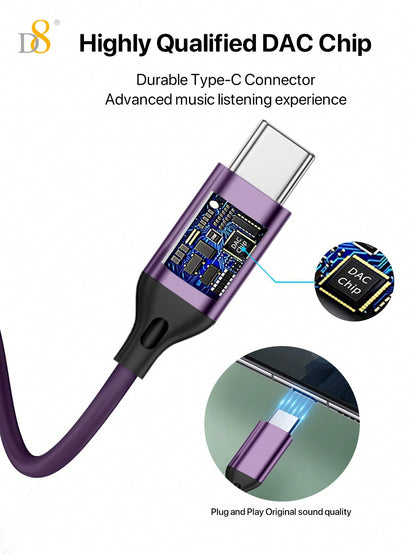 D8 USB-C Headphones, In-Ear, Mic & Volume Control, for iPhone/Galaxy/iPad