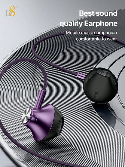 D8 USB-C Headphones, In-Ear, Mic & Volume Control, for iPhone/Galaxy/iPad