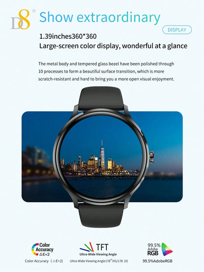 D8 Women's Smartwatch IP67 Waterproof Fitness Tracker 100+ Sports Modes