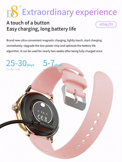 D8 Women's Smartwatch IP67 Waterproof Fitness Tracker 100+ Sports Modes