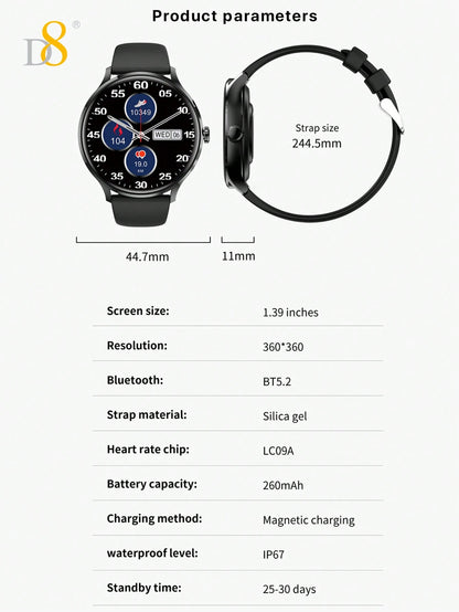 D8 Women's Smartwatch IP67 Waterproof Fitness Tracker 100+ Sports Modes