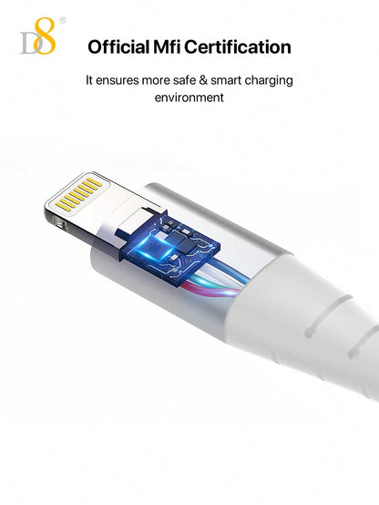 D8 iPhone Charger Cable (2-Pack, 3.3FT), USB-A to Lightning, MFi Certified
