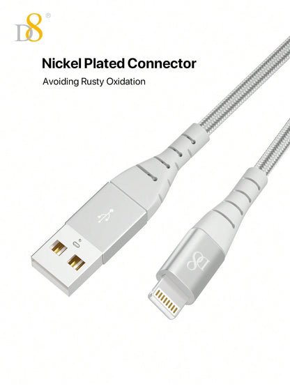 D8 iPhone Charger Cable (2-Pack, 3.3FT), USB-A to Lightning, MFi Certified