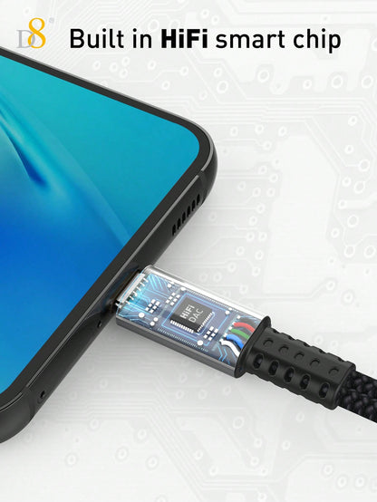 D8 USB-C to 3.5mm Aux & Charger, 2-in-1, 60W PD, for iPhone/Galaxy/Pixel