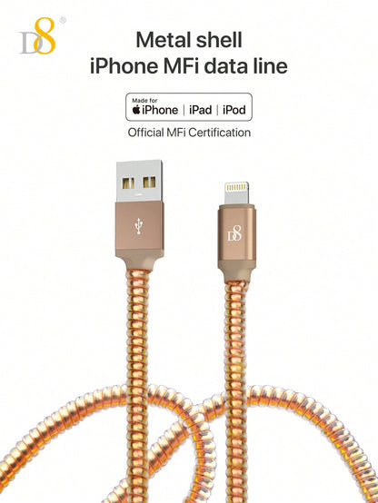 D8 USB-A to Lightning Charger Cable 1M – MFi Certified, 2.4A Fast Charging