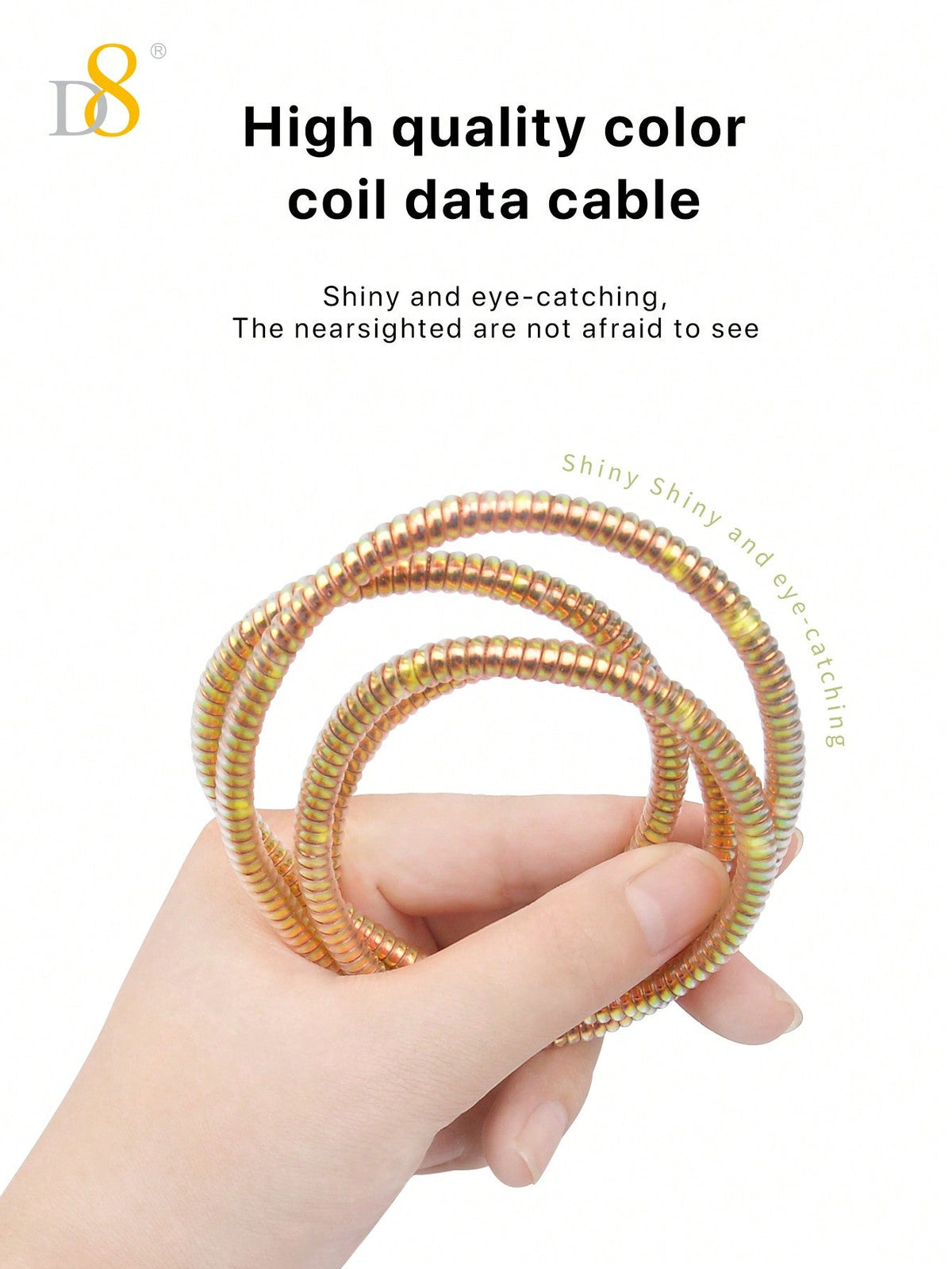 D8 USB-A to Lightning Charger Cable 1M – MFi Certified, 2.4A Fast Charging