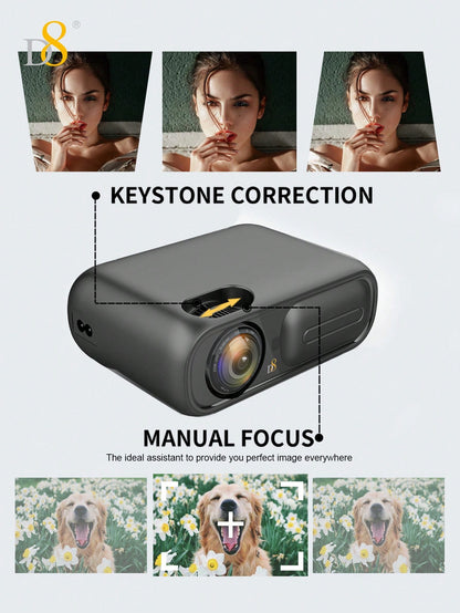 D8 High-Performance Projector – 5800 Lumens, 4K Support, Gaming Mode, 130" Screen