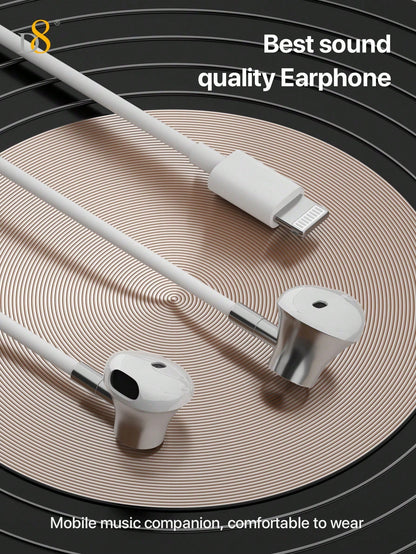 D8 Lightning Headphones with Microphone & Remote for iPhone