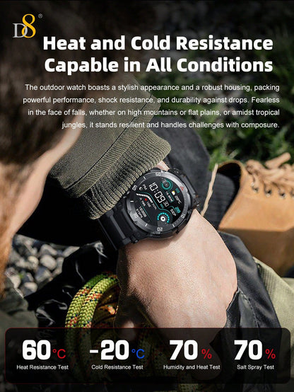 D8 Smart Watch with Earbuds – 1.46" HD Touch Screen, 110+ Fitness Modes, Call/Dial, Waterproof, iOS/Android