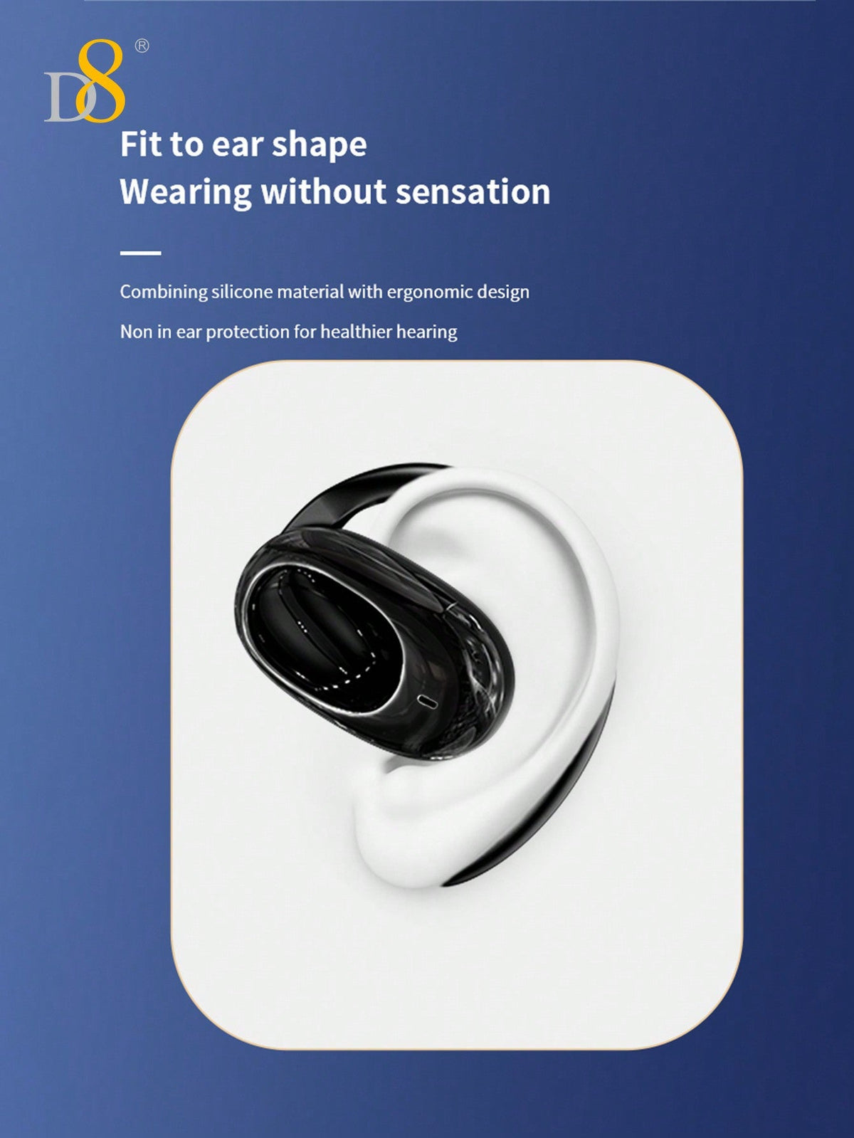 D8 Wireless Earbuds, LED Display, ENC Mic, Sport Earhook, Stereo Sound