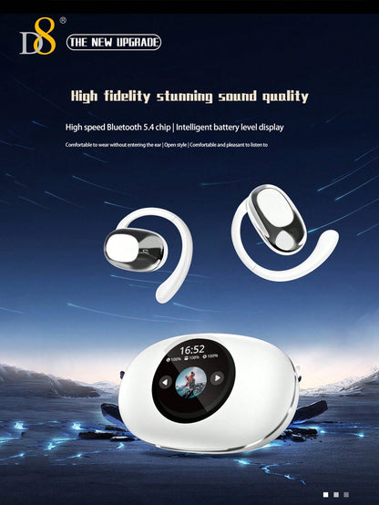 D8 Wireless Earbuds, LED Display, ENC Mic, Sport Earhook, Stereo Sound