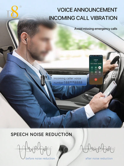 D8 Retractable Wireless Headset – LCD Display, Noise Cancelling Mic, 20H Talk Time