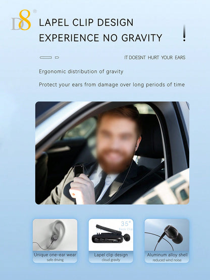 D8 Retractable Wireless Headset – LCD Display, Noise Cancelling Mic, 20H Talk Time