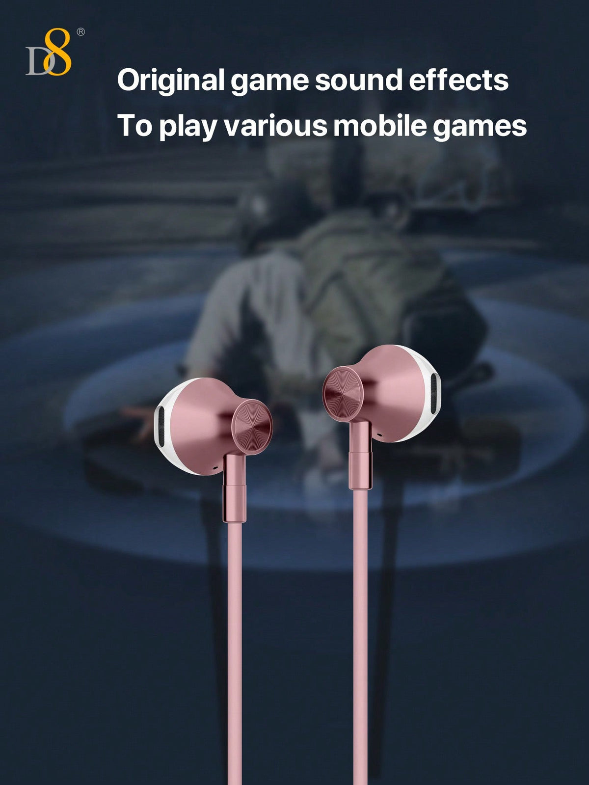 D8 USB-C In-Ear Earbuds, Mic & Volume Control for iPhone/Galaxy/iPad