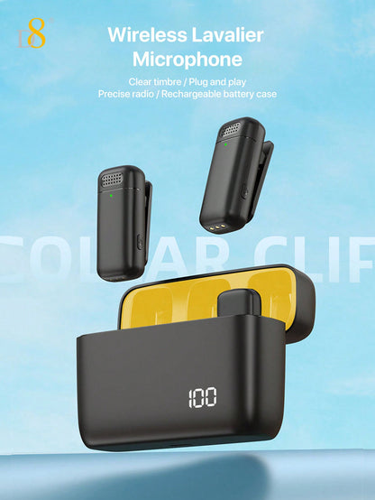 D8 Wireless Lavalier Microphone – USB-C, 70H Battery, Charging Case, Noise Reduction