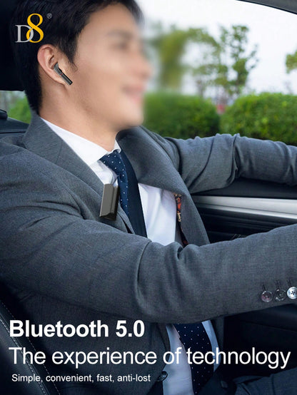 D8 Wireless Mic Collar Clip-On Earbuds – 5H Playtime, USB-C Charging, Noise Reduction