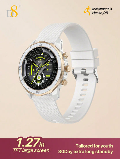 Dynamic8 Smart Watch – All-Day Fitness Tracker, Waterproof Design, Sleep & Call Monitoring (Unisex)
