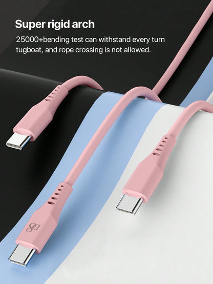 D8 USB-C Keychain Data Cable – 60W Fast Charger, Compatible with iPhone, MacBook, iPad, Galaxy
