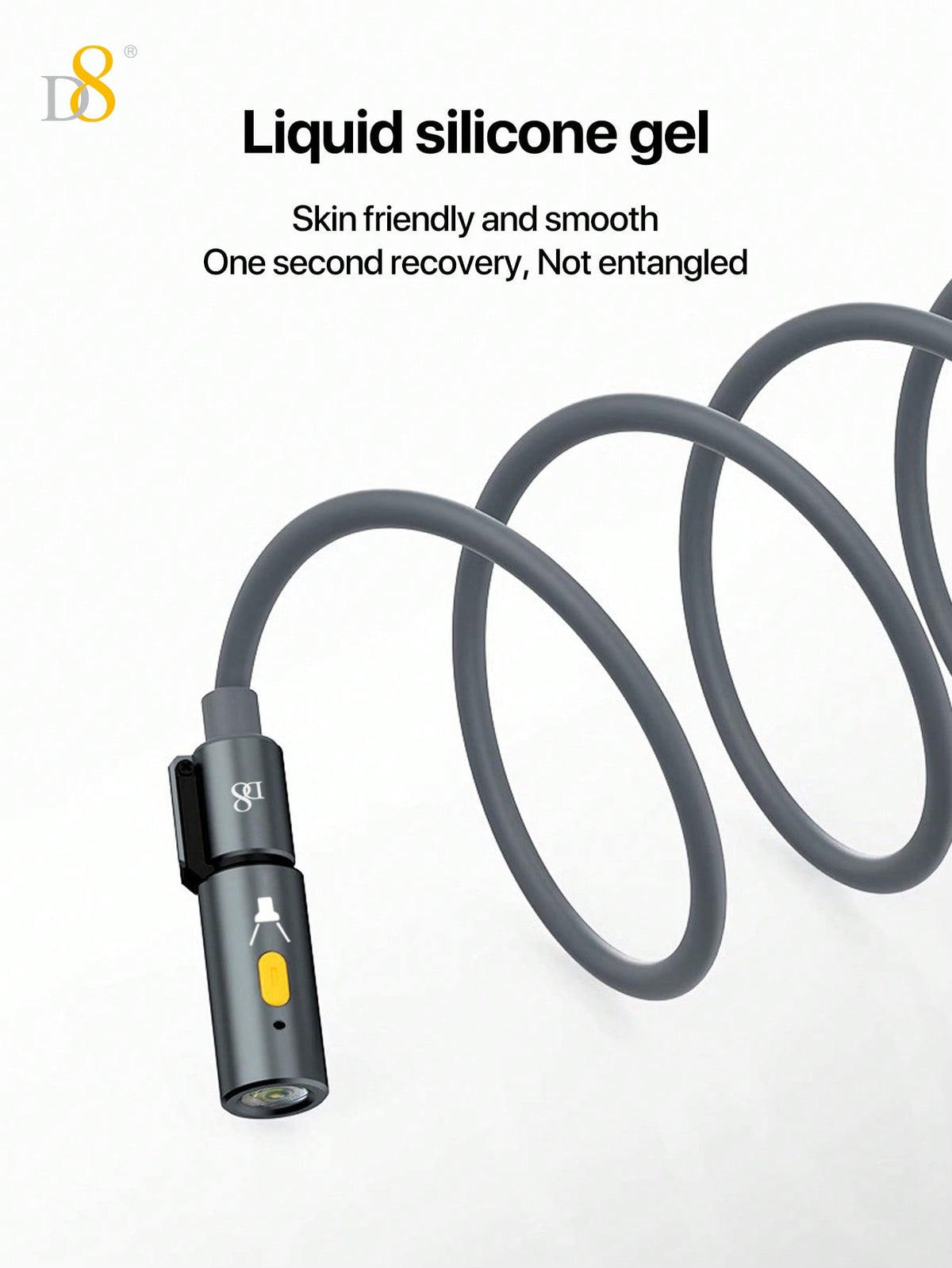 D8 240W 3-in-1 Portable Charging Cable with LED Night Lamp – USB-C for MacBook, iPhone, and More