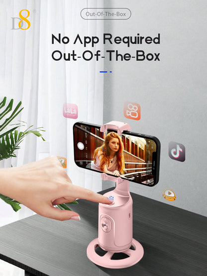 D8 AI Auto Face Tracking Phone Gimbal – Gesture Recognition, 360° Horizontal & Vertical Shooting
