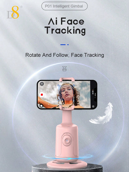 D8 AI Auto Face Tracking Phone Gimbal – Gesture Recognition, 360° Horizontal & Vertical Shooting