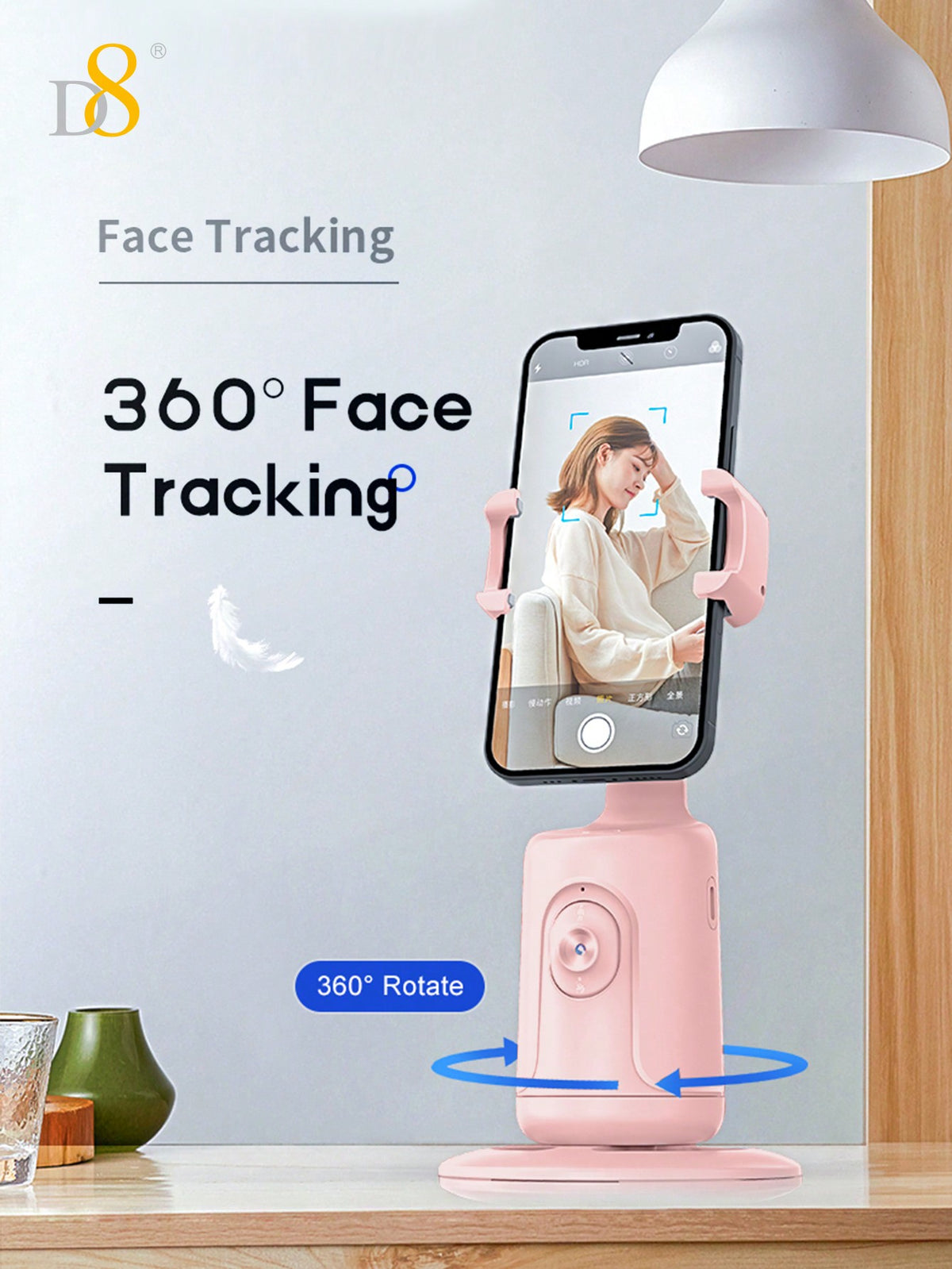 D8 AI Auto Face Tracking Phone Gimbal – Gesture Recognition, 360° Horizontal & Vertical Shooting