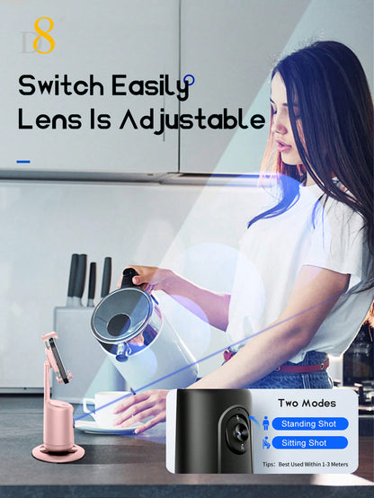 D8 AI Auto Face Tracking Phone Gimbal – Gesture Recognition, 360° Horizontal & Vertical Shooting