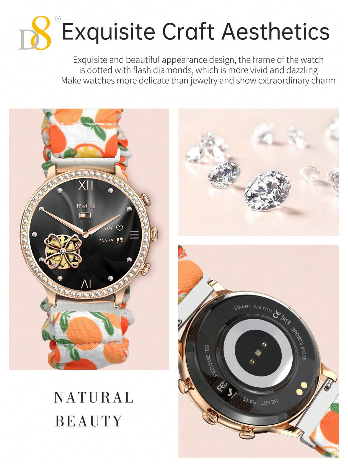 Dynamic8 Smart Watch – Women’s IP68 Waterproof Call Function