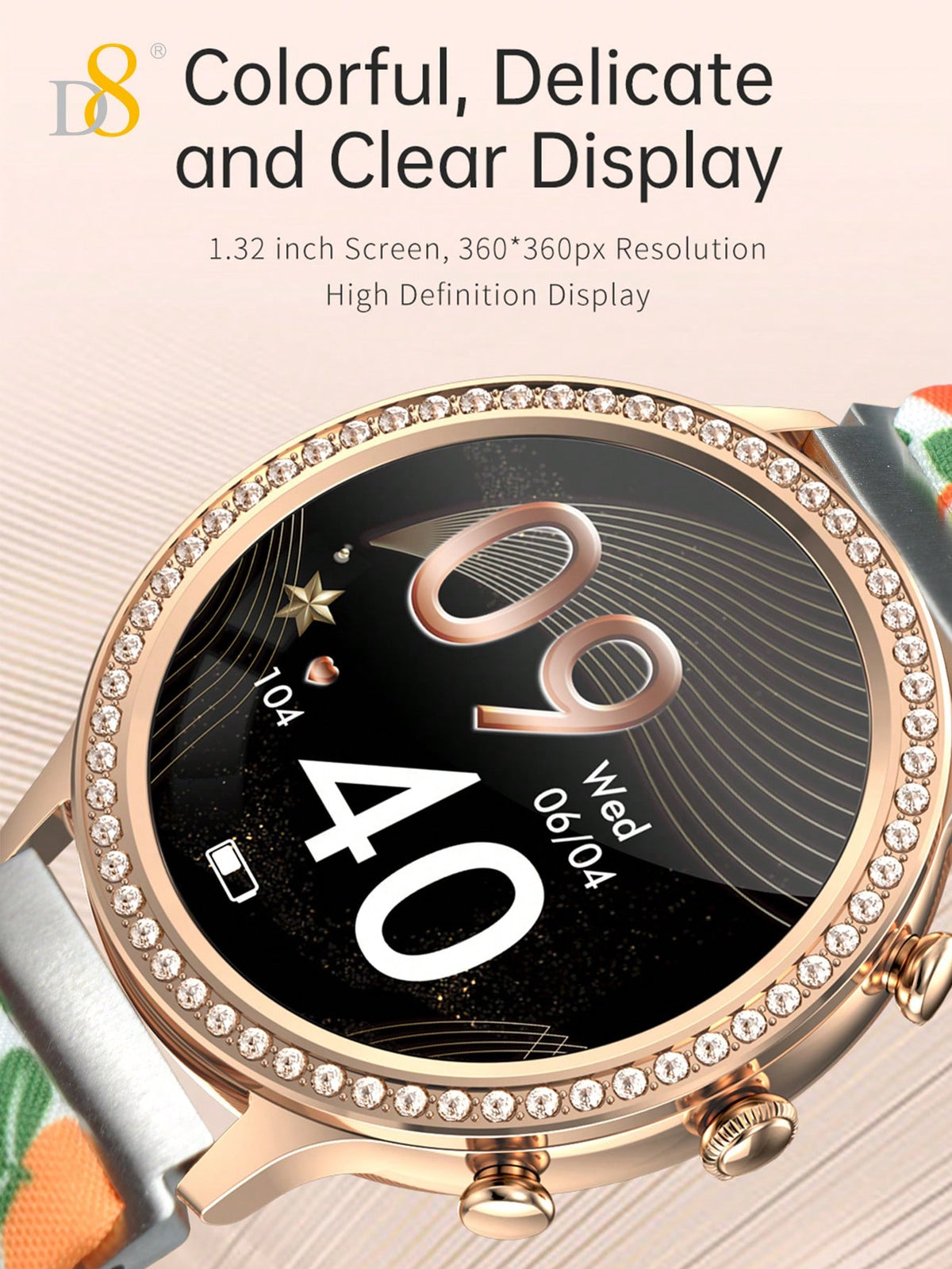 Dynamic8 Smart Watch – Women’s IP68 Waterproof Call Function