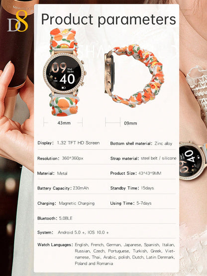 Dynamic8 Smart Watch – Women’s IP68 Waterproof Call Function