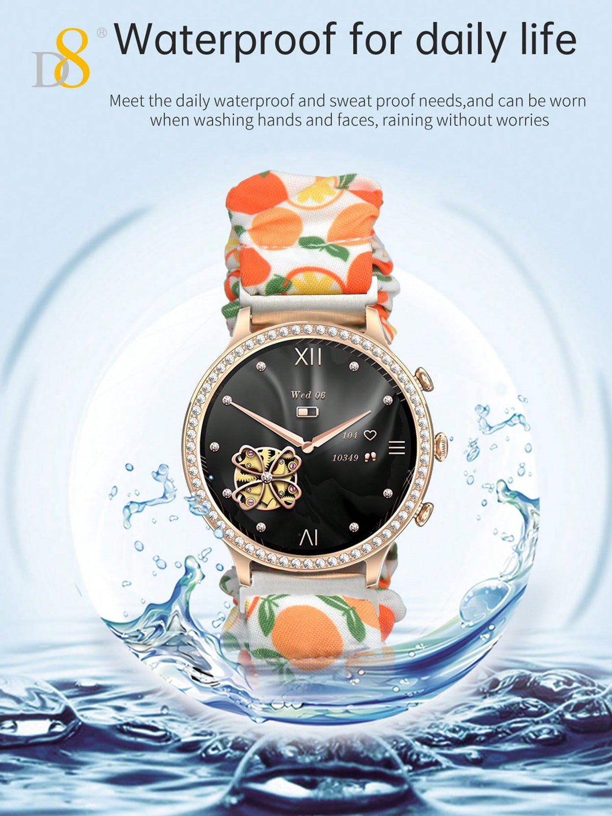 Dynamic8 Smart Watch – Women’s IP68 Waterproof Call Function