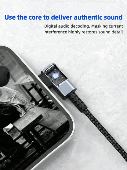 D8 USB-C to 3.5mm Headphone Adapter – Aux Audio Dongle for Smartphones & Tablets