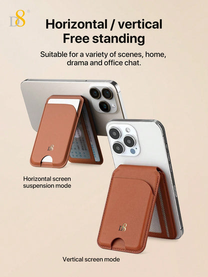 D8 Magnetic Wallet Stand – Slim MagSafe Card Holder & Phone Stand