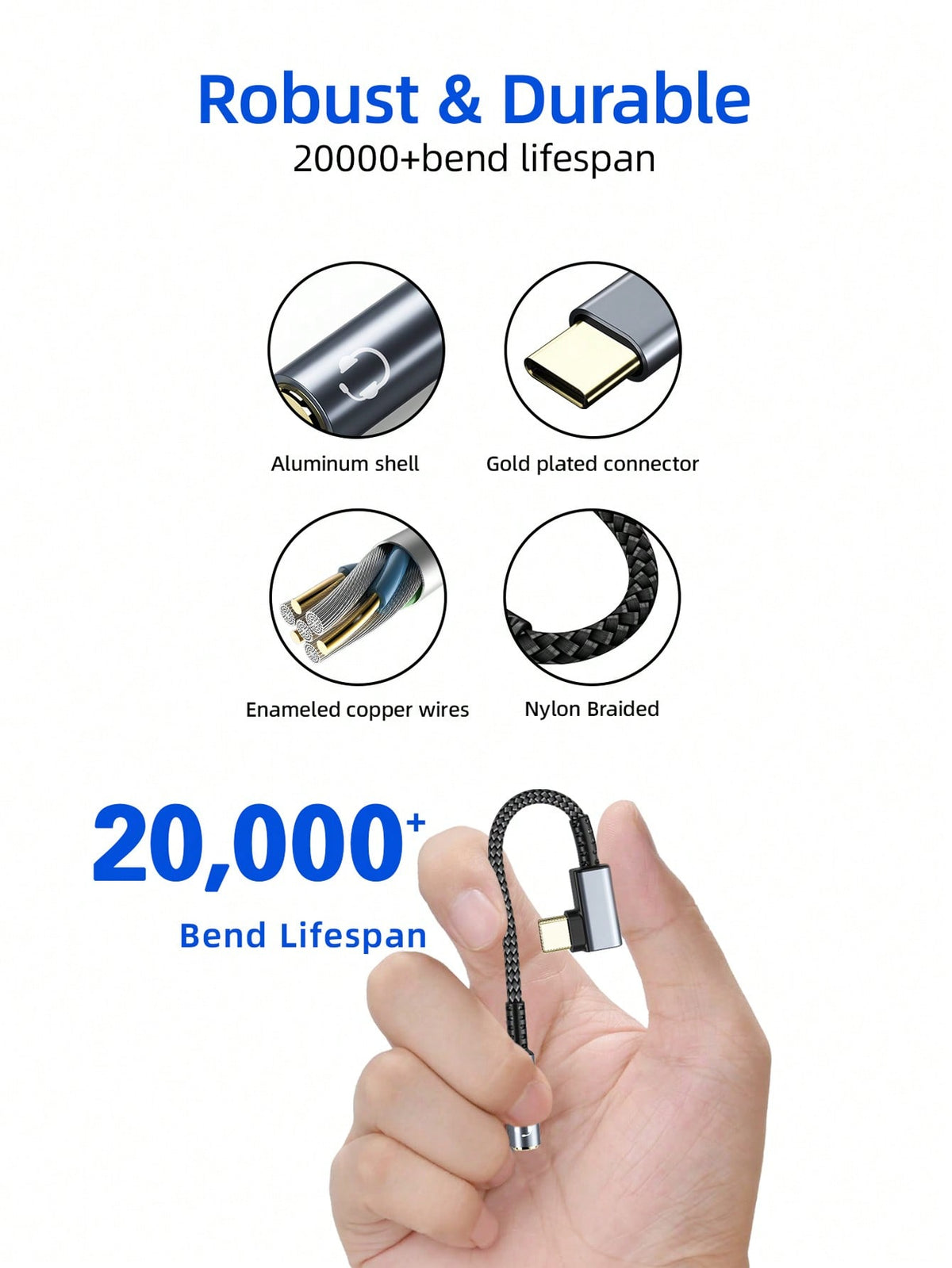D8 USB-C to 3.5mm DAC Headphone Adapter
