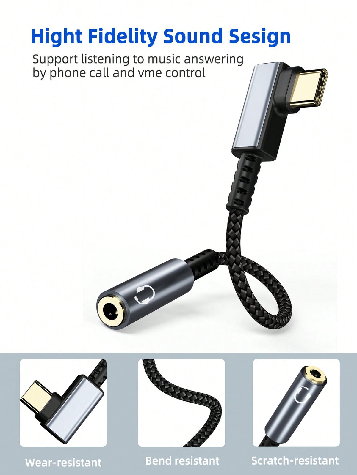 D8 USB-C to 3.5mm DAC Headphone Adapter