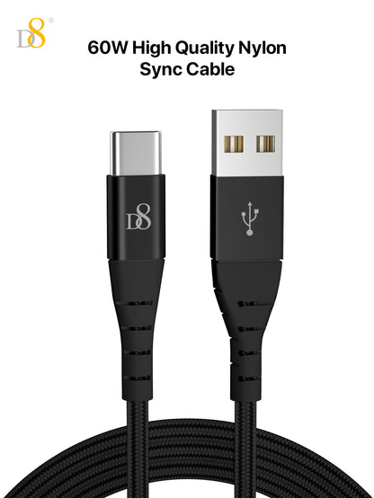 Nylon Braided Type-C to USB Cable | Dynamic8