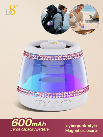 D8 Foldable Magnetic Bluetooth Speaker – 10H Playtime, RGB Light, Phone Stand