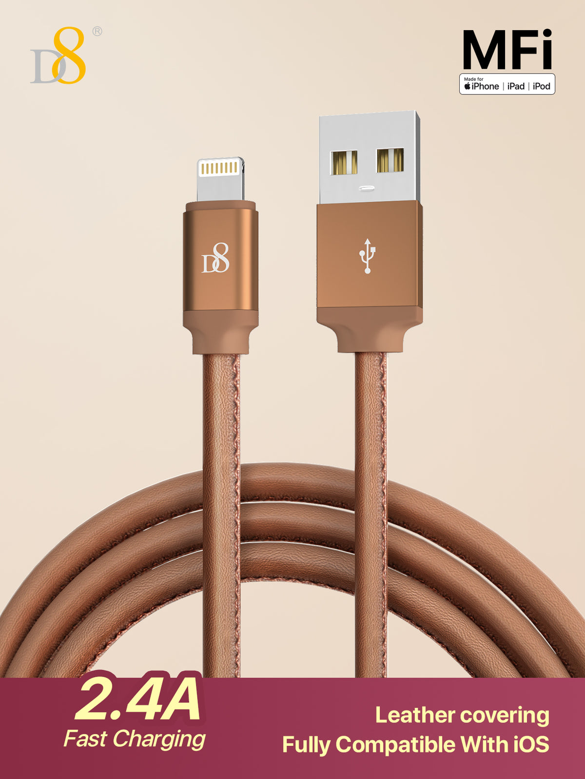 PU Wrapped Lightning Power & Sync Cable