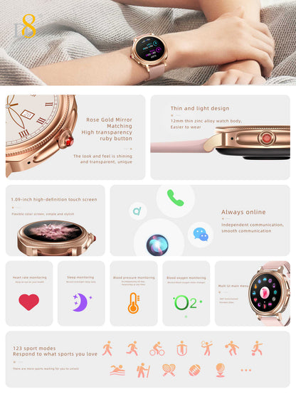 D8 IP68 Waterproof Activity Tracker Smartch For Woman