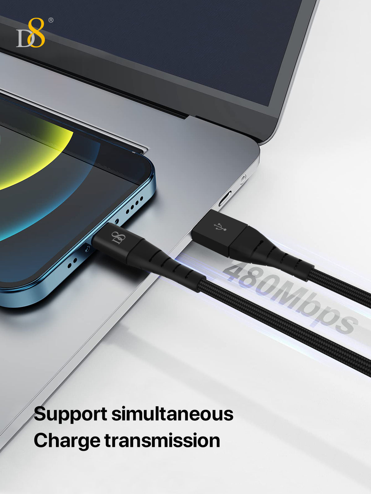 Nylon Braided Type-C to USB Cable | Dynamic8